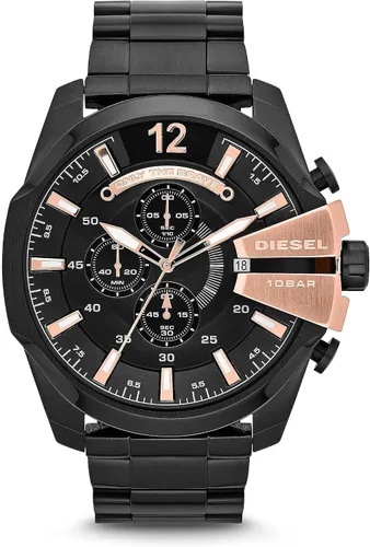 Vista 30 de Diesel Mega Chief Reloj de acero inoxidable para hombre con movimiento analógico o digital
