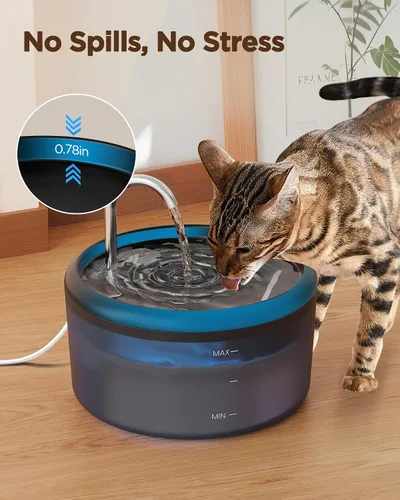 Vista 3 de Fuente de agua para gatos de interior: fuente de agua para mascotas - Fuente automática de agua para gatos - Dispensador de agua tipo grifo