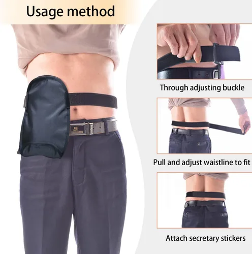Vista 6 de Paquete de 2 fundas para bolsas de colostomía, fundas impermeables para bolsas de ostomía con cinturón ajustable, portátil, universal, lavable