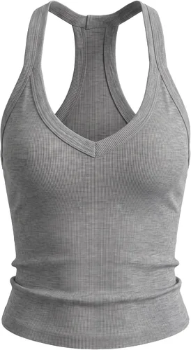 Vista 20 de Camiseta sin mangas para mujer RibKnit Racerback Cami Slim Fit Elástica