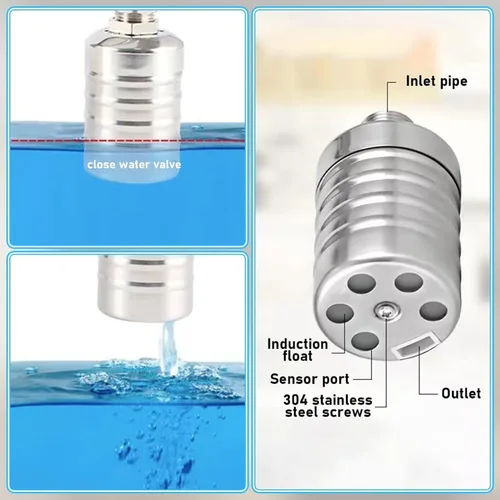 Vista 5 de Válvula de flotador de acero inoxidable 304 totalmente automática con control de nivel de agua, 1/2 pulgadas, 3/4 pulgadas, 1 pulgada, mini válvula