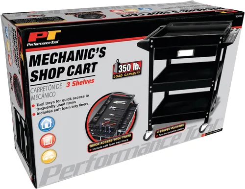 Vista 5 de Performance Tool W54006 - Carrito utilitario de 3 estantes con cajón de 23 pulgadas x 16 pulgadas