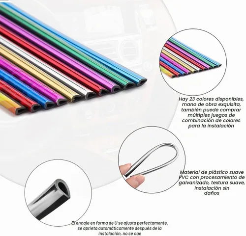 Vista 3 de 8sanlione 20 ribetes decorativos para aire acondicionado, universal, impermeable, flexible, de cloruro de polivinilo (PVC), decoración para la Negro