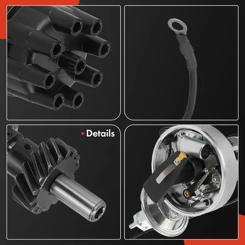 Vista 7 de A-Premium Distribuidor de encendido con tapa y rotor compatible con Ford F-100, F-250, F-350, Mustang, Galaxie, LTD, Skyliner, M-400, Victoria & AC