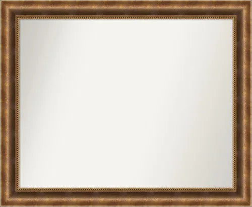 Vista 351 de Amanti Art Espejo de pared personalizado no biselado (25 x 25 pulgadas), marco de bronce acentuado, varios tamaños personalizados, espejo de baño