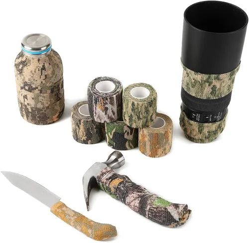 Vista 6 de Paquete de 12 vendajes autoadhesivos, cinta cohesiva de camuflaje (camuflaje beige)