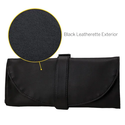Vista 6 de Bdellium Tools Studio Mineral - Juego de brochas con bolsa enrollable, 10 piezas, diseñado para usar con maquillaje mineral (amarillo, 1 unidad)