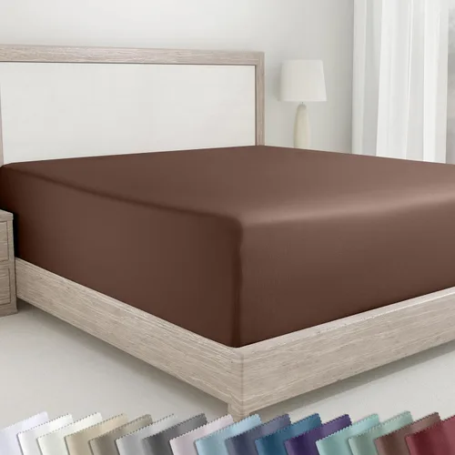 Vista 12 de California Design Den - Sábana bajera ajustable blanca, 100% algodón de 400 hilos, sábanas refrescantes de satén, no elástico que se desprende
