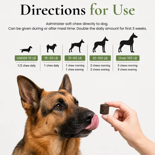 Vista 4 de Masticables suaves para perros, soporte articular con glucosamina, MSM, creatina, ácido hialurónico, cúrcuma, EPA y DHA, soporta articulaciones