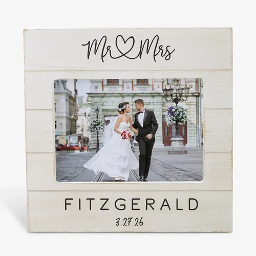 Vista 8 de Personalizacion Universo Infinito Amor 4x6 Horizontal Shiplap Marco de fotos de boda
