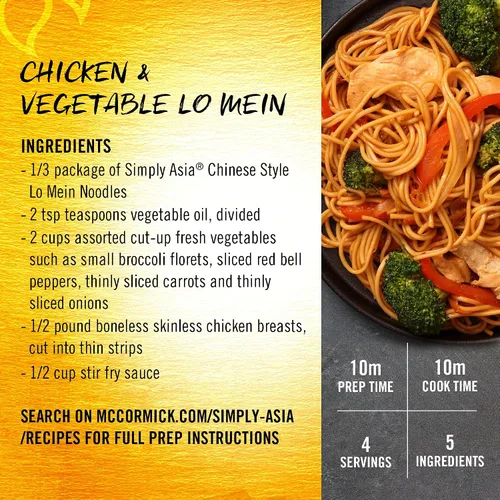Vista 9 de Simply Asia Lo Mein - Fideos estilo chino, sin MSG, para sopas de fideos fríos, Lo Mei de verduras, pollo lo mein y salteados, 14 onzas