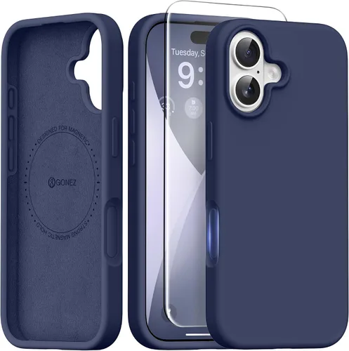 Vista 276 de GONEZ Funda magnética para iPhone 12 Case / 12 Pro Case, compatible con MagSafe, [protector de pantalla + protector de lente de cámara], funda