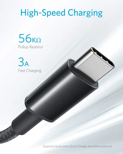 Vista 3 de Anker Cable de USB a USB C, cable de carga de USB A a USB C para Samsung Galaxy S10 o S10+, LG V30, Beats Fit Pro y más (USB 2.0), color negro