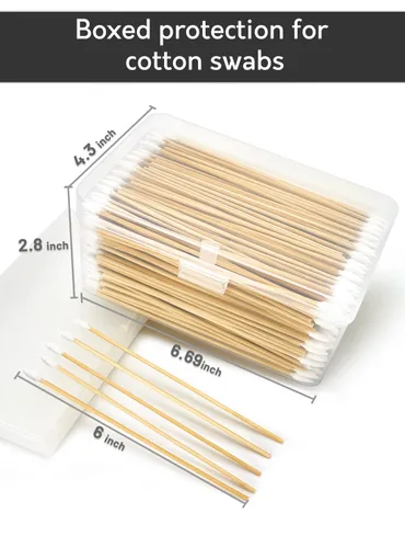 Vista 6 de 500 PCS Hisopos de Limpieza de Pistola de Precisión de 6 Pulgadas con Estuche de Almacenamiento - Hisopos Largos de Algodón con Mango de Bambú Sin