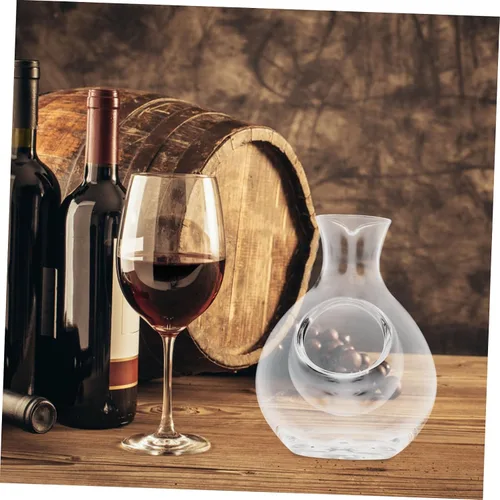 Vista 3 de Hemoton Decantador de cristal del dispensador del vino del hielo 10.1 fl oz para el refrigerador del decantador de la botella del sake del vino