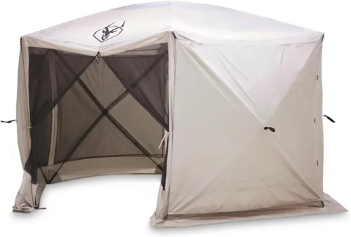 Vista 4 de Gazelle Tents™, Paquete de 3 paneles de viento para glorieta, paneles de viento portátiles para glorieta, paneles de privacidad, impermeables, arena