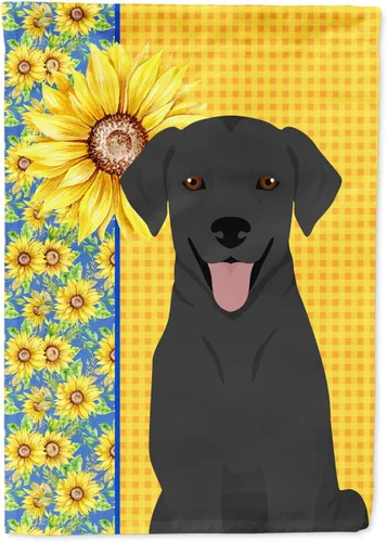 Vista 173 de Caroline's Treasures WDK5313GF Bandera de jardín con diseño de girasoles de verano, color negro y tostado, Airedale Terrier para buzón, bandera