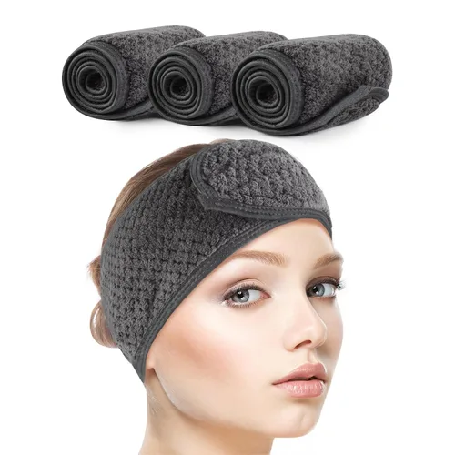 Vista 17 de SINLAND Diadema facial de spa ajustable para maquillaje, paquete de 3 3 multicolor