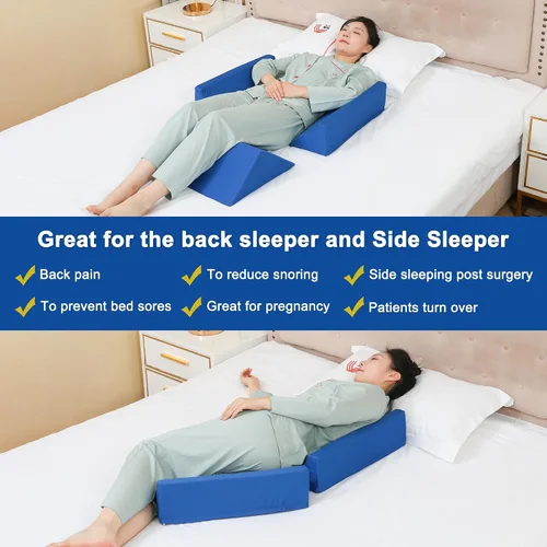 Vista 3 de Fanwer Cuñas de cama y posicionadores corporales (3 en 1), Cuñas de 40 grados para posicionamiento en cama, Almohadas posicionadoras para personas