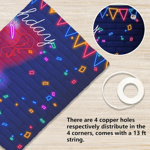 Vista 3 de Cartel de neón con texto en inglés «Happy 15» Birthday Girl Happy 15 Birthday Banner «Cheers to 15 años» de tacón alto, maquillaje para decoración
