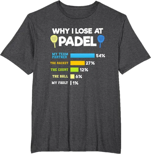 Vista 18 de Camiseta Why I Lose At Padel Answers Not My Fault