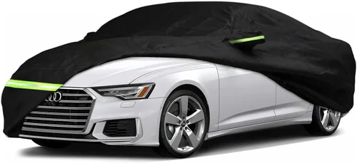 Vista 10 de YIXIN Funda impermeable para automóvil Audi A3/S3 2013-2026, ajuste personalizado, correa 100% impermeable a prueba de viento y bandas de cremallera