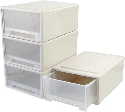 Vista 8 de Cajón apilable de 12 cuartos de galón, 1 cajón apilable de plástico para escritorio