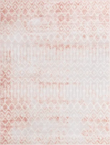 Vista 11 de Unique Loom Bohemian Trellis Collection - Alfombra rectangular de 2 x 3 pies 1 pulgada, color rosa polvoriento/marfil