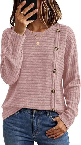 Vista 9 de WIHOLL Suéteres de otoño para mujer, trajes de profesor, camisas de manga Verde