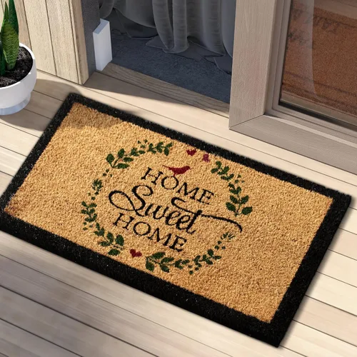 Vista 19 de LuxUrux Alfombra de Fibra de Coco de Bienvenida - Respaldo Extra Resistente, 17'' x 30'' Alfombra Natural para Puerta - Fácil de Limpiar, Hermoso