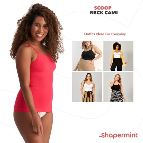 Vista 6 de Shapermint - Camisola de compresión con cuello redondo, control de abdomen y cintura, faja moldeadora