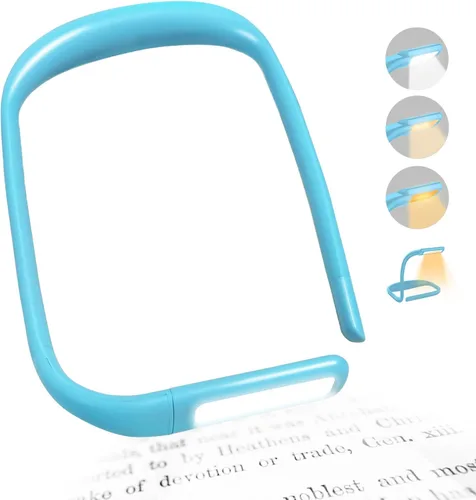 Vista 9 de Luz de lectura LED para el cuello, luz de libro para leer en la cama, lámpara de escritorio de brillo ajustable, 3 modos de color, brazos flexibles