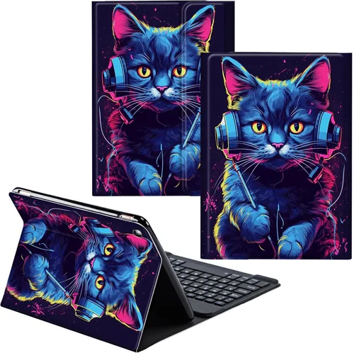 Vista 10 de Funda para Samsung Galaxy Tab S6 Lite 2022/2020 Teclado Inalámbrico Desmontable y Cubierta De Soporte De Cuero PU Funda Protectora Para Samsung