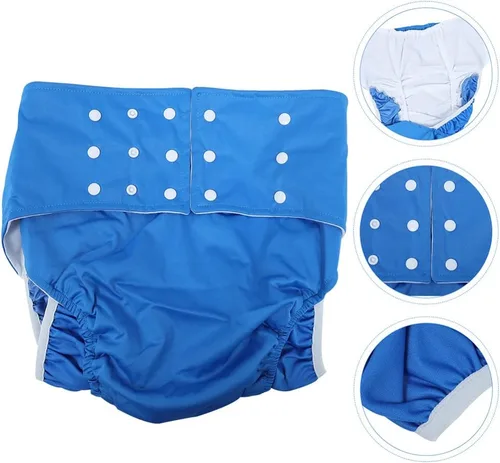 Vista 3 de 2 pañales reutilizables para adultos, pañales de tela lavables antifugas, pañales para adultos para incontinencia anciana, mujeres y hombres