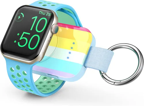 Vista 7 de i.VALUX Cargador inalámbrico portátil para Apple Watch Series 11/10/9/8/Ultra/7/6/5/4/3/2/SE, cargador magnético compacto para iWatch de 1000mAh