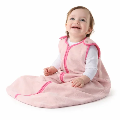Vista 13 de Baby Deedee Sleep Nest - Saco de dormir de forro polar para bebé, gris, 6-18 meses Patented shoulder snaps and full-length zipper support easy
