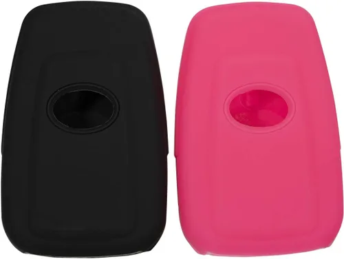 Vista 5 de Funda para llavero para Toyota Corolla Hatchback RAV4 XLE Prius de 3 botones 2019-2022, color rosa negro