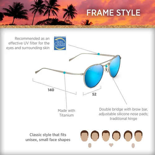 Vista 6 de Maui Jim Gafas de sol clásicas polarizadas Piscis de ajuste universal para hombre y mujer