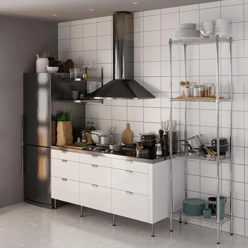 Vista 92 de Kit de estantería de alambre cromado de 4 niveles de 14 pulgadas de profundidad x 24 pulgadas de ancho x 54 pulgadas de alto Unidad de estante