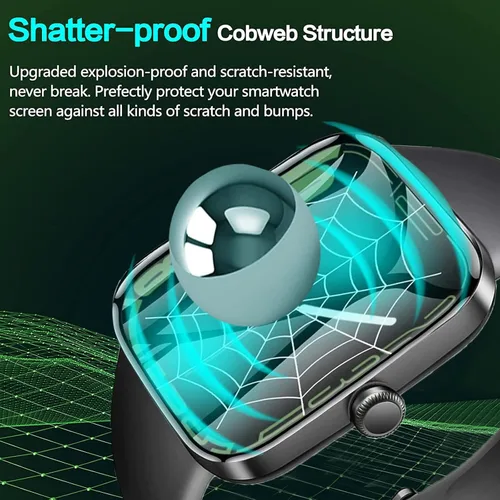 Vista 2 de Lamshaw Protector de pantalla compatible con MOLOCY Smart Watch, [3 unidades] Película transparente de TPU de cobertura completa compatible