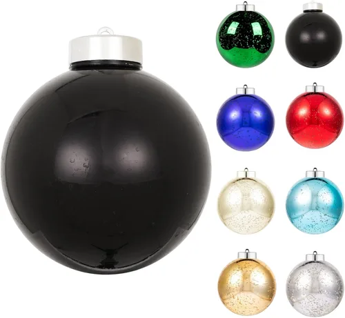 Vista 16 de XmasExp Juego de 24 mini esferas de Navidad inastillables para bolas de árbol de Navidad, 1.18 pulgadas (negro)