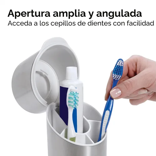 Vista 4 de OXO Good Grips - Organizador de cepillos de dientes de acero inoxidable, organizador y almacenamiento de baño, soporte para cepillos de dientes