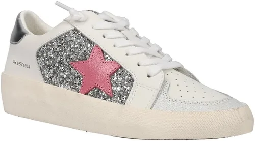 Vista 2 de VINTAGE HAVANA Mujeres Quinn Glitter Lace Up Zapatillas Zapatos Casual - Blanco