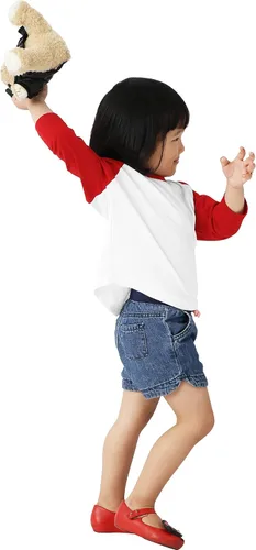 Vista 5 de Camiseta de béisbol Ma Croix para bebés y jóvenes de manga raglán 34 Slim Comfort Fit Jersey niños niños pequeños Tee