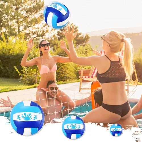 Vista 5 de Leitee 5/8.5 pulgadas impermeable piscina voleibol natación agua playa voleibol con bomba de cubierta suave para adultos juego actividades al aire