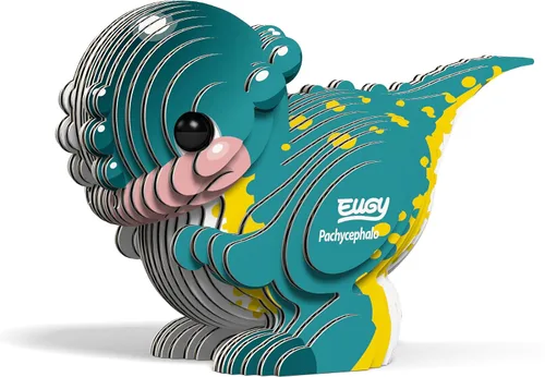 Vista 2 de Eugy Pachycephalosaurus - Rompecabezas 3D de dinosaurio – 27 piezas ecológico juguete educativo para niños, niñas y niños a partir de 6 años