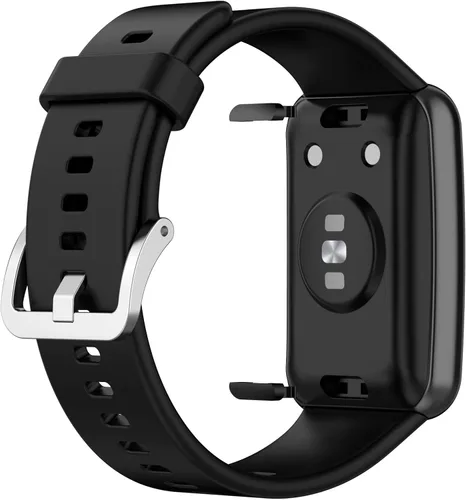 Vista 7 de E ECSEM Correas compatibles con HUAWEI Watch FIT - Correa de repuesto suave, flexible e impermeable, accesorio clásico, para Huawei Watch FIT Negro