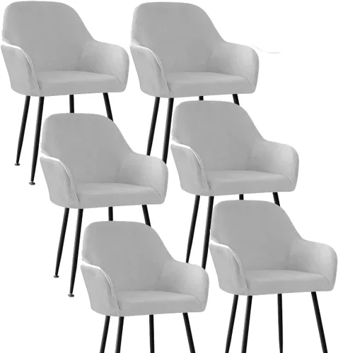 Vista 19 de Fundas protectoras de terciopelo elástico para sillas de comedor con brazos y respaldo curvado pequeño, juego de 6/4/2 para cocina, oficina, hogar