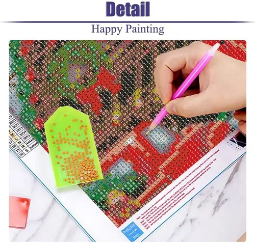 Vista 6 de LWZAYS Kits de pintura de diamantes de Navidad 5D, kits de arte de diamantes para adultos, pintura de Navidad con gemas de diamantes, pinturas