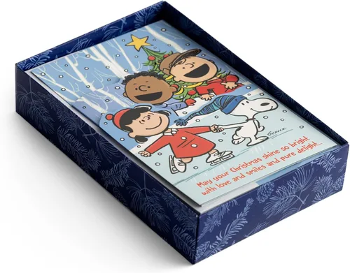 Vista 8 de DaySpring - Peanuts - Que tu Navidad brille con luz propia - 18 tarjetas navideñas en caja y sobres (U1010)